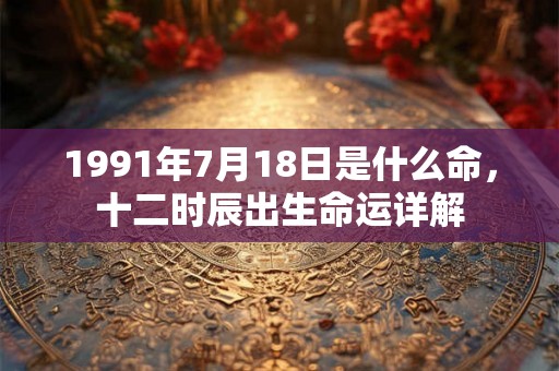 1991年7月18日是什么命，十二时辰出生命运详解