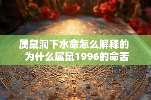 属鼠洞下水命怎么解释的  为什么属鼠1996的命苦