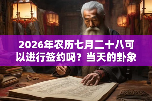 2026年农历七月二十八可以进行签约吗？当天的卦象好吗？