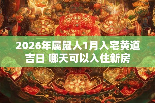 2026年属鼠人1月入宅黄道吉日 哪天可以入住新房