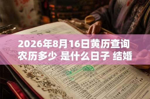 2026年8月16日黄历查询 农历多少 是什么日子 结婚吉时 2026年8月16日黄历查询 农历多少 是什么日子 结婚吉时