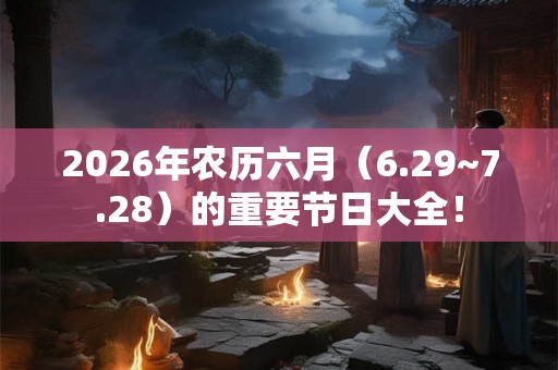 2026年农历六月（6.29~7.28）的重要节日大全！