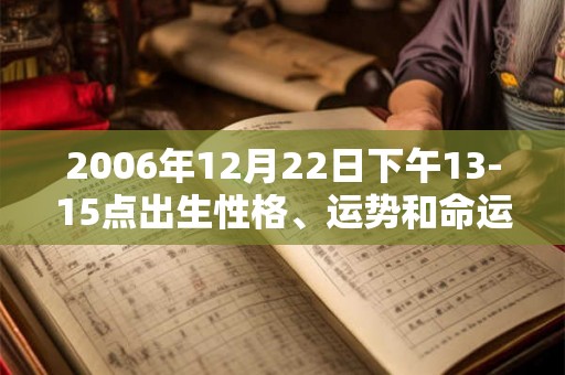 2006年12月22日下午13-15点出生性格、运势和命运