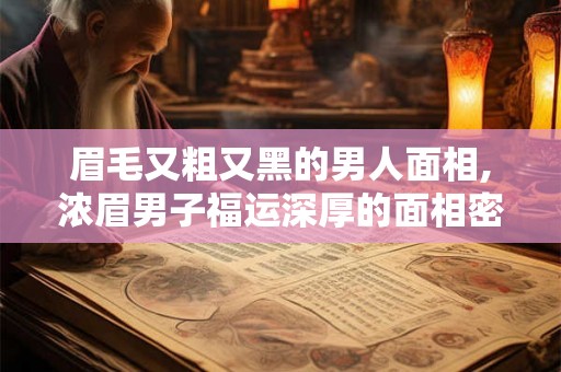 眉毛又粗又黑的男人面相,浓眉男子福运深厚的面相密码