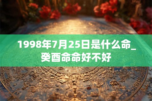 1998年7月25日是什么命_癸酉命命好不好 1998年7月25日是什么命_癸酉命命好不好