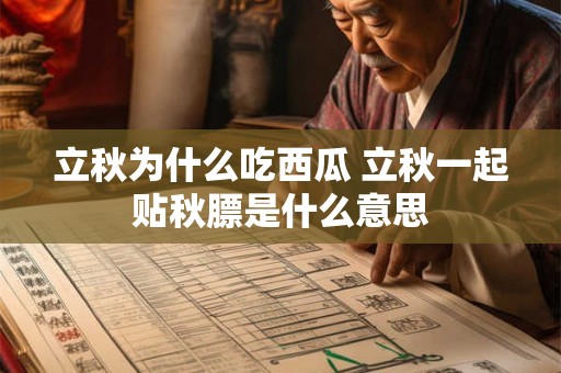 立秋为什么吃西瓜 立秋一起贴秋膘是什么意思