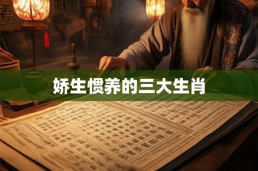 娇生惯养的三大生肖