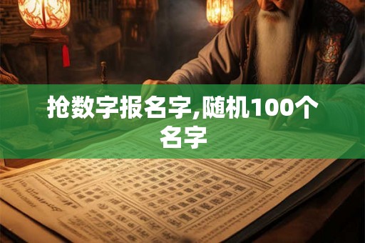 抢数字报名字,随机100个名字