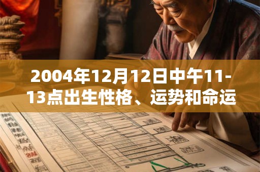 2004年12月12日中午11-13点出生性格、运势和命运
