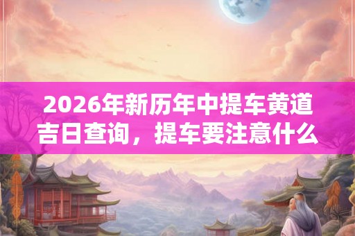 2026年新历年中提车黄道吉日查询，提车要注意什么？