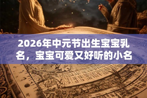 2026年中元节出生宝宝乳名，宝宝可爱又好听的小名推荐