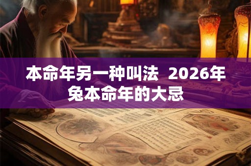 本命年另一种叫法  2026年兔本命年的大忌