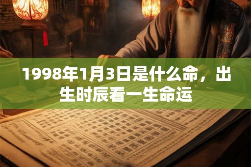 1998年1月3日是什么命，出生时辰看一生命运