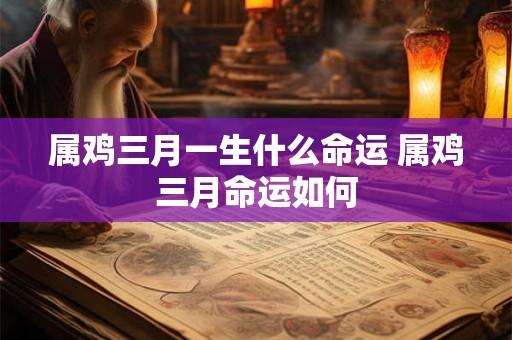 属鸡三月一生什么命运 属鸡三月命运如何