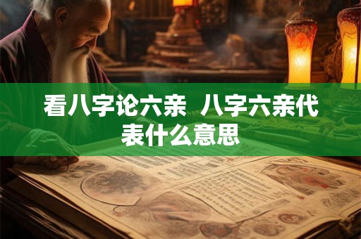看八字论六亲  八字六亲代表什么意思