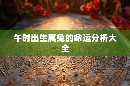 午时出生属兔的命运分析大全 午时出生属兔的命运分析大全