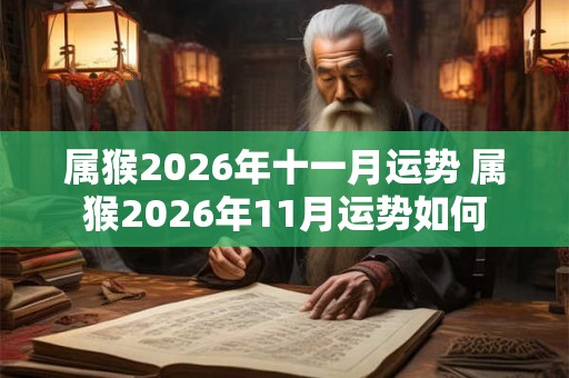 属猴2026年十一月运势 属猴2026年11月运势如何 属猴2026年十一月运势 属猴2026年11月运势如何