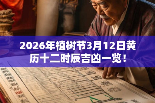 2026年植树节3月12日黄历十二时辰吉凶一览！