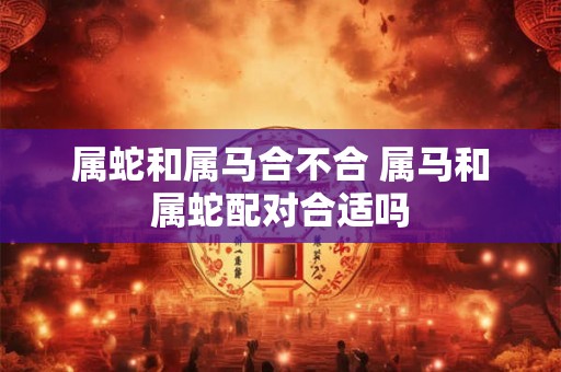 属蛇和属马合不合 属马和属蛇配对合适吗
