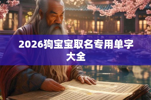 2026狗宝宝取名专用单字大全