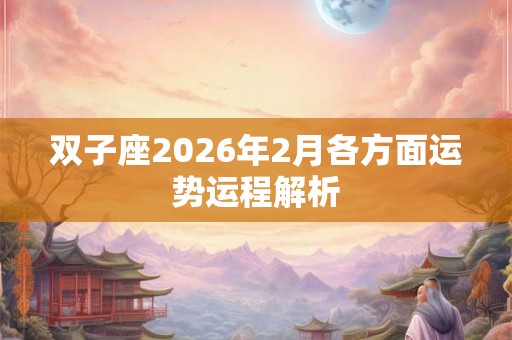 双子座2026年2月各方面运势运程解析