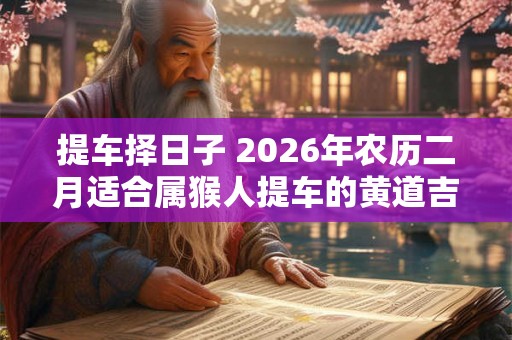 提车择日子 2026年农历二月适合属猴人提车的黄道吉日一览表