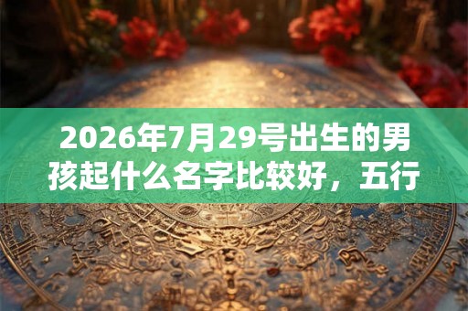 2026年7月29号出生的男孩起什么名字比较好，五行属什么