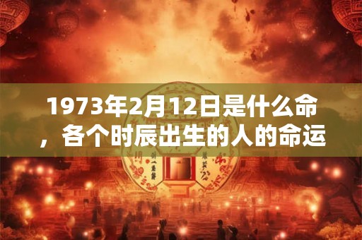 1973年2月12日是什么命，各个时辰出生的人的命运