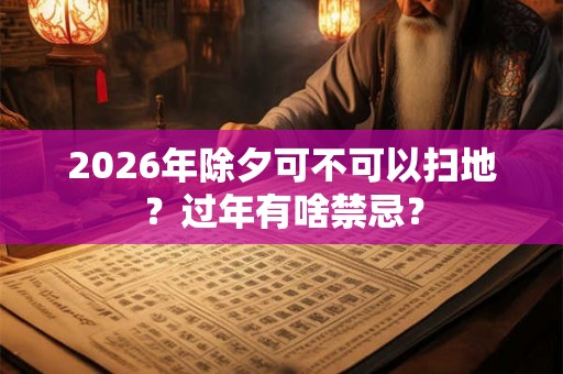 2026年除夕可不可以扫地？过年有啥禁忌？