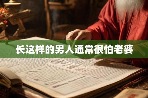 长这样的男人通常很怕老婆
