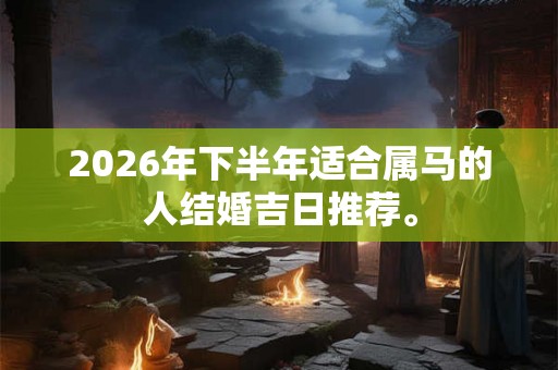 2026年下半年适合属马的人结婚吉日推荐。