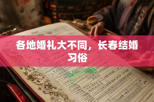 各地婚礼大不同，长春结婚习俗
