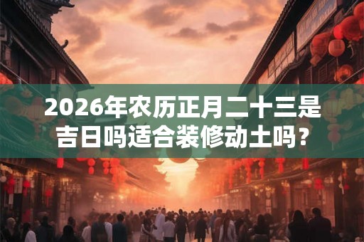 2026年农历正月二十三是吉日吗适合装修动土吗？