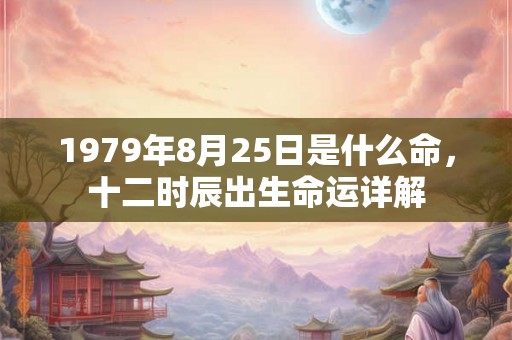 1979年8月25日是什么命，十二时辰出生命运详解