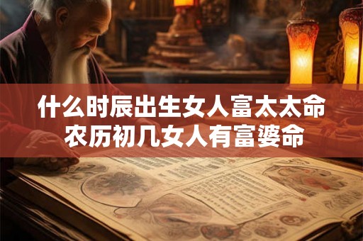 什么时辰出生女人富太太命 农历初几女人有富婆命