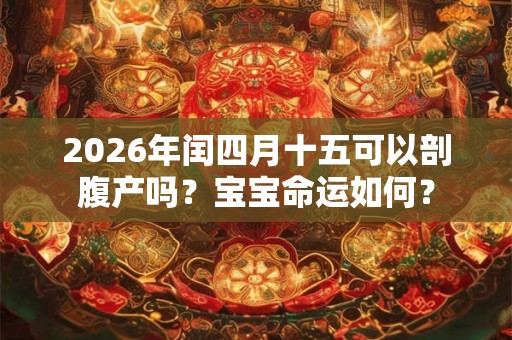 2026年闰四月十五可以剖腹产吗？宝宝命运如何？