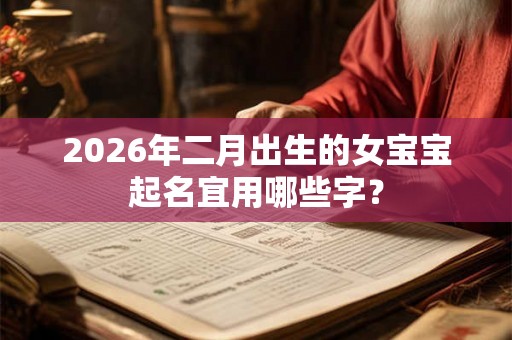 2026年二月出生的女宝宝起名宜用哪些字？