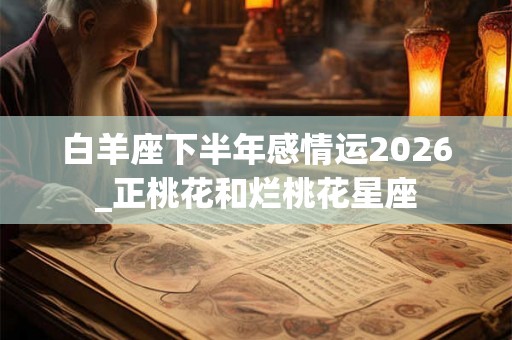 白羊座下半年感情运2026_正桃花和烂桃花星座