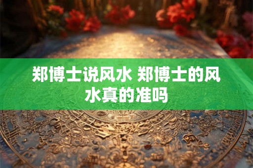 郑博士说风水 郑博士的风水真的准吗