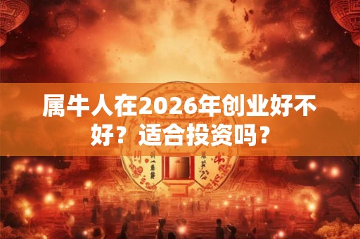 属牛人在2026年创业好不好？适合投资吗？