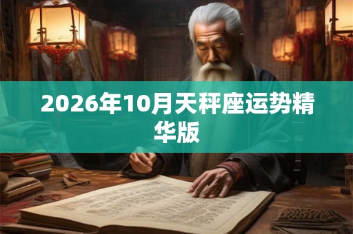 2026年10月天秤座运势精华版 2026年10月天秤座运势精华版