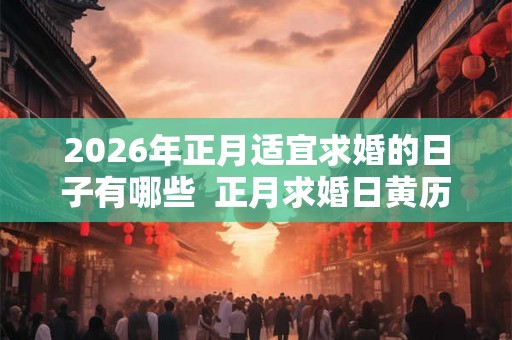 2026年正月适宜求婚的日子有哪些  正月求婚日黄历查询