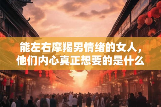 能左右摩羯男情绪的女人，他们内心真正想要的是什么？