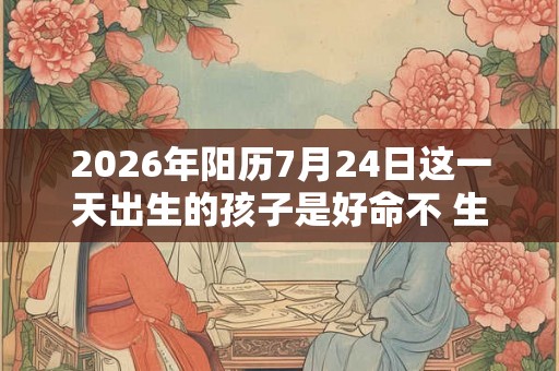 2026年阳历7月24日这一天出生的孩子是好命不 生平运势详解