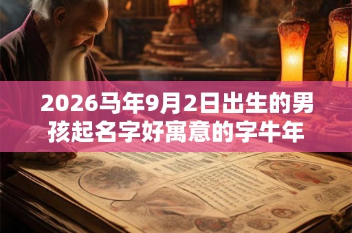 2026马年9月2日出生的男孩起名字好寓意的字牛年