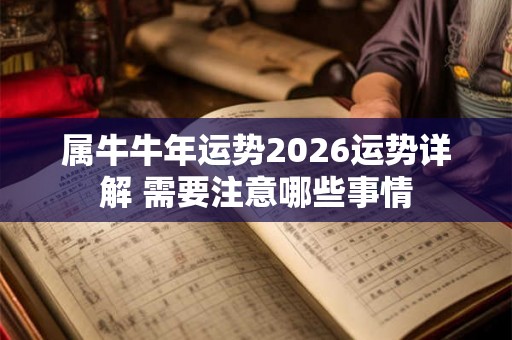 属牛牛年运势2026运势详解 需要注意哪些事情