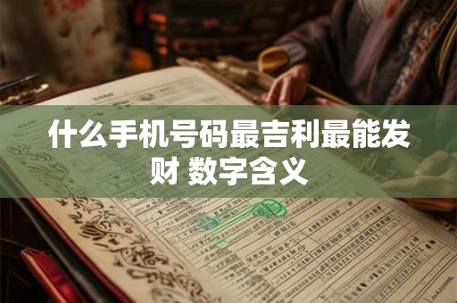 什么手机号码最吉利最能发财 数字含义