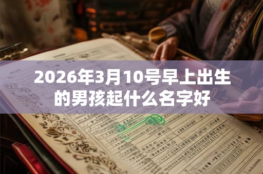 2026年3月10号早上出生的男孩起什么名字好