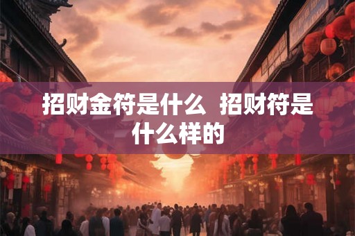 招财金符是什么  招财符是什么样的