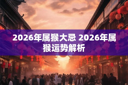 2026年属猴大忌 2026年属猴运势解析
